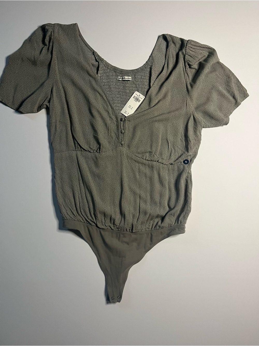 Abercrombie & Fitch Olive Green Short Sleeve Bodysuit